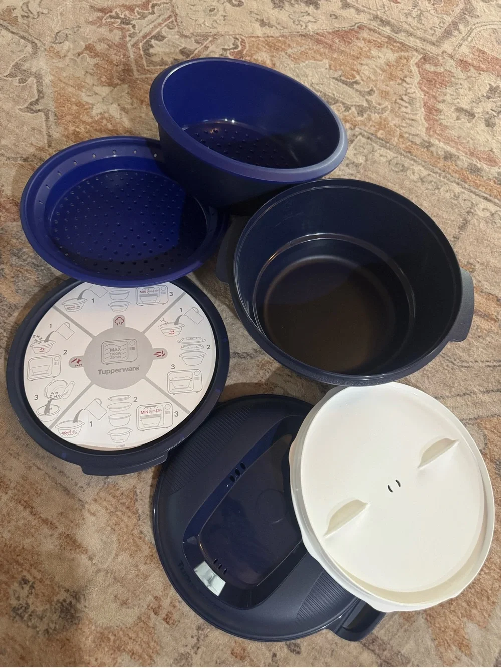 Tupperware Blue and White Multi Smart Cooker/Steamer
